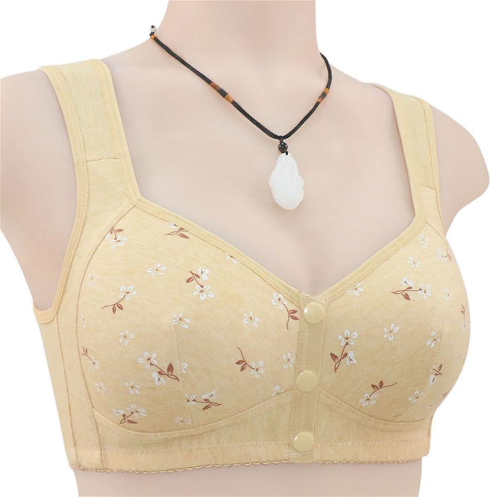 Bras for Women No Underwire Front Closure Comfort Senior Wireless Snap Closing Bra - Image 2