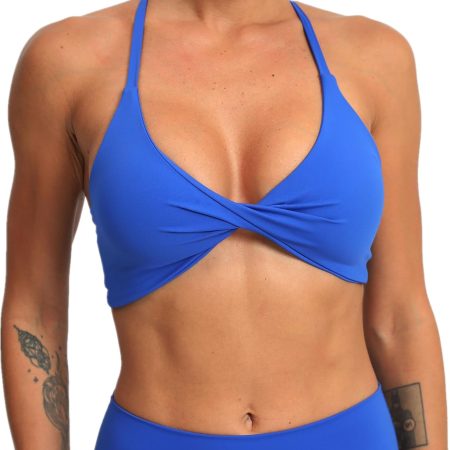 Sports Bras for Women  Criss-Cross Back Padded Workout Tank Tops Low Impact Gym Yoga Bra