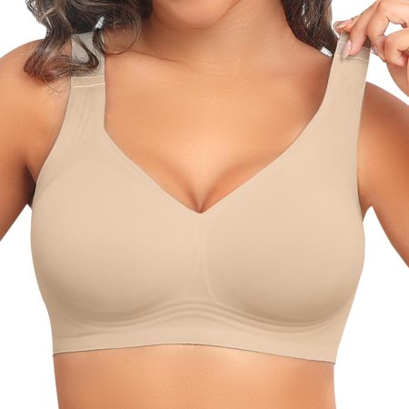 Women Seamless Wireless Supportive Bra Push Up Comfort Soft No Underwire Full Coverage T-Shirt Bra