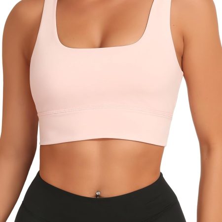Sports Bras for Women, Light Support Push Up Sport Bra Workout Built in Bra Scoop Neck U Back Yoga Sports Bra