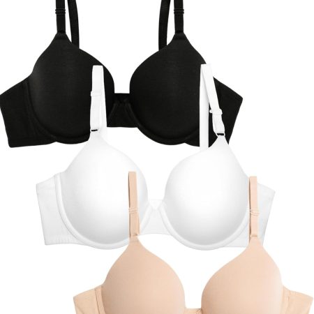 Women Smooth Cotton T-Shirt Bra Pack - Ultra-Soft, Flexible, and Invisible Under Tees