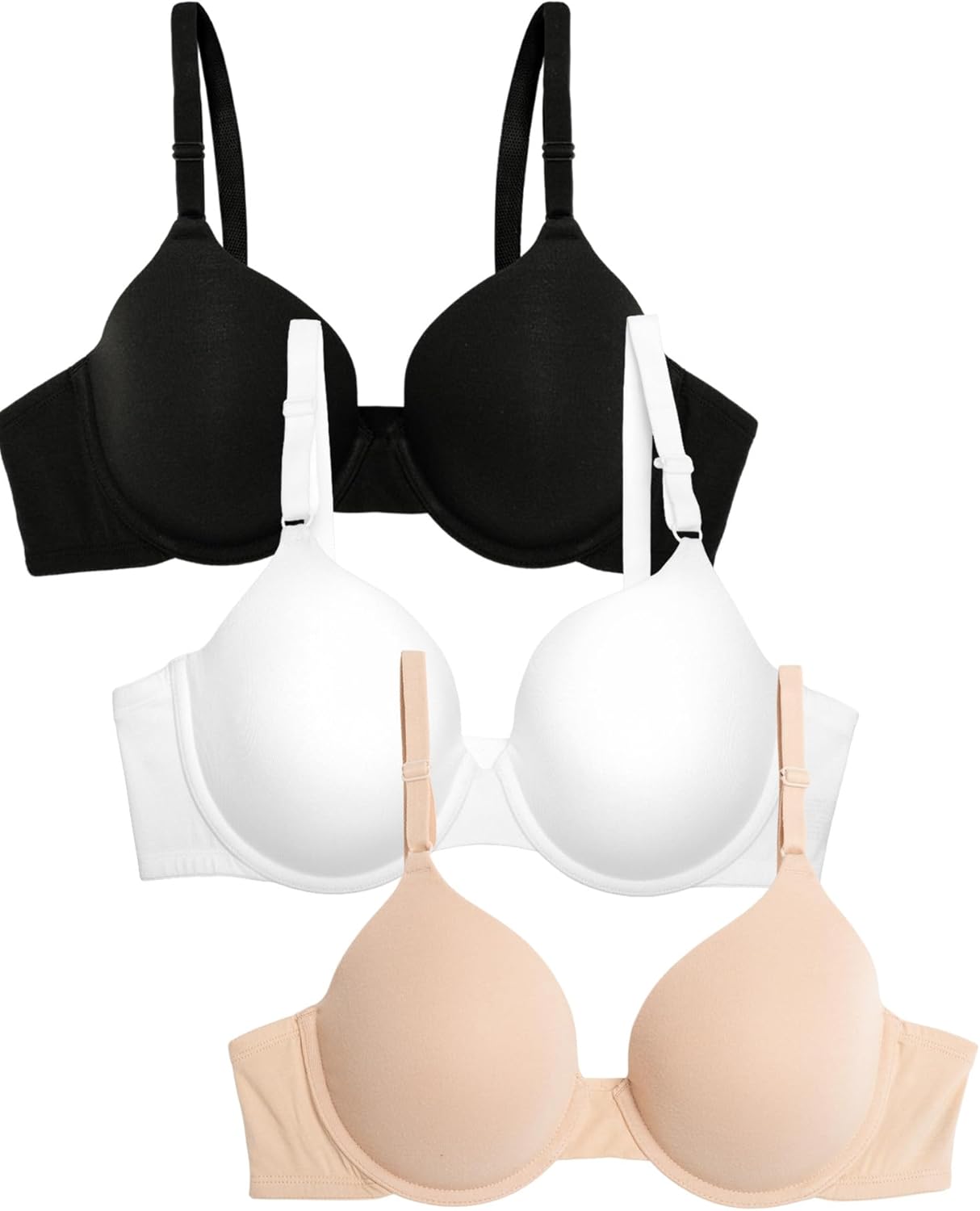 Women Smooth Cotton T-Shirt Bra Pack - Ultra-Soft, Flexible, and Invisible Under Tees