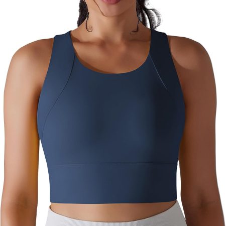 Sports Bras for Women Padded High Support Longline Seamless Workout Tank Top Yoga Bra Workout Exercise Sport Bra