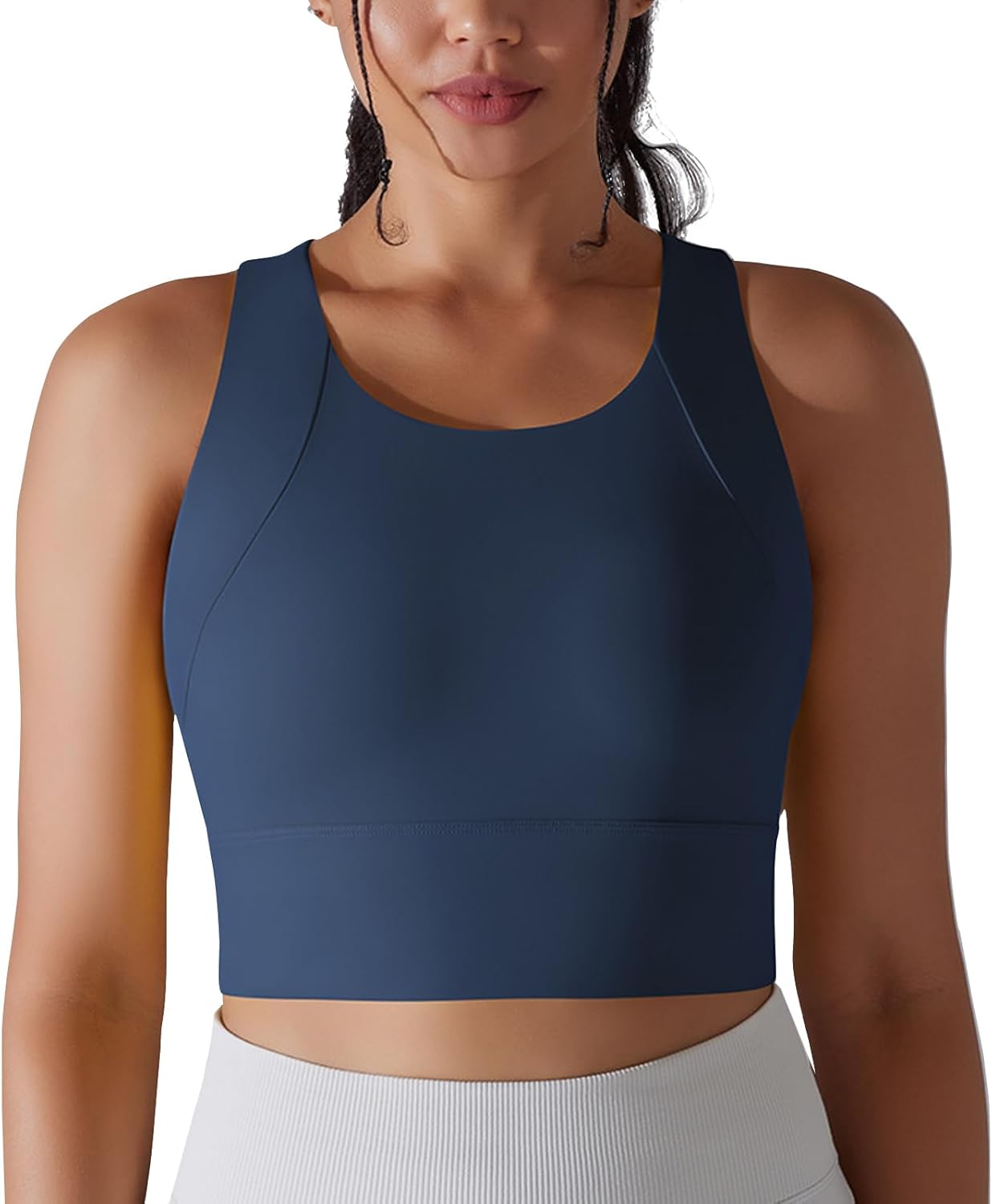 Sports Bras for Women Padded High Support Longline Seamless Workout Tank Top Yoga Bra Workout Exercise Sport Bra