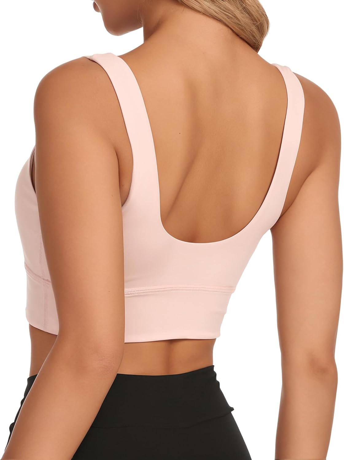 Sports Bras for Women, Light Support Push Up Sport Bra Workout Built in Bra Scoop Neck U Back Yoga Sports Bra - Image 2