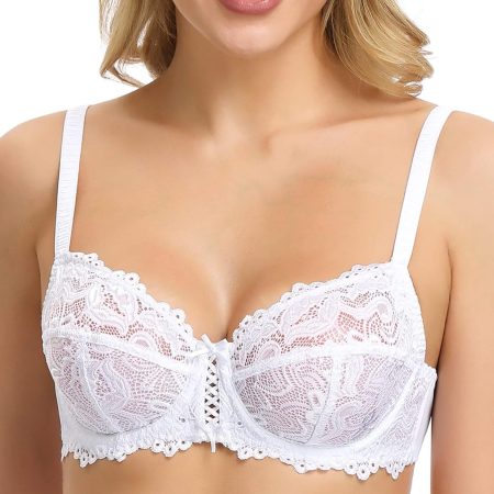 Women's Sexy Lace Bra Non Padded Underwire Unlined Bra Full Coverage Plus Size Lace Bralette