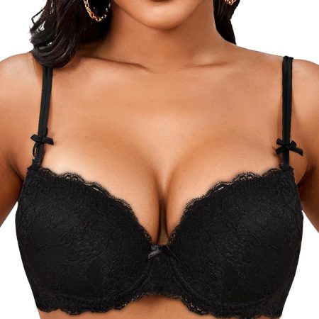 Women's Lace Push Up Bra Add 2 Cups Underwire Padded Support Full Coverage Plunge Everyday Lift Bra