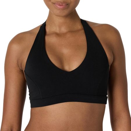 Women's Active Buttery Soft Light Support Halter V-Neck Sports Bra
