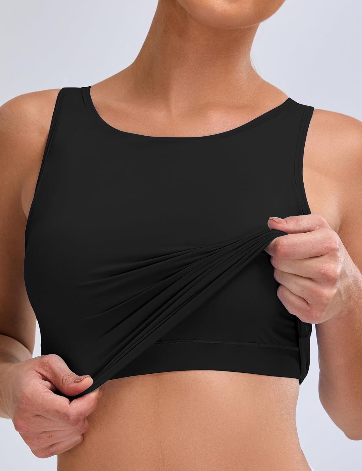 Women's Sports Bras High Neck Longline Removable Padded Yoga Workout Crop Tank Top with Built in Pads 2025 - Image 2