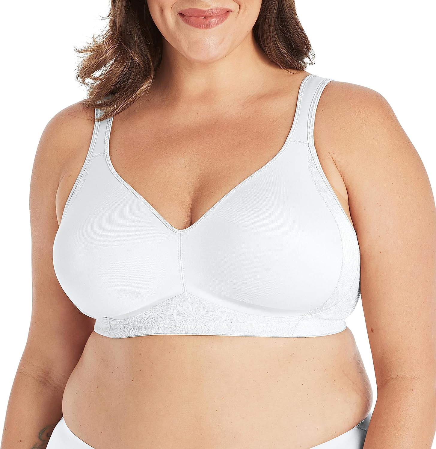 Women Smoothing Wireless Bra, 18 Hour Plus-Size T-Shirt Bras Available, No Show